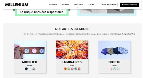 Capture d'écran du prototype web de la page produit réalisé sur Adobe XD