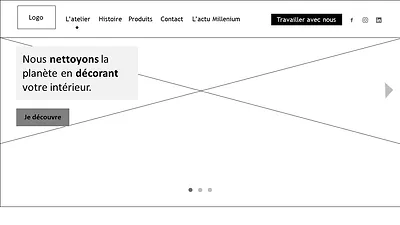 Capture d'écran d'un wireframe réalisé par Cédric Rouzès sur powerpoint